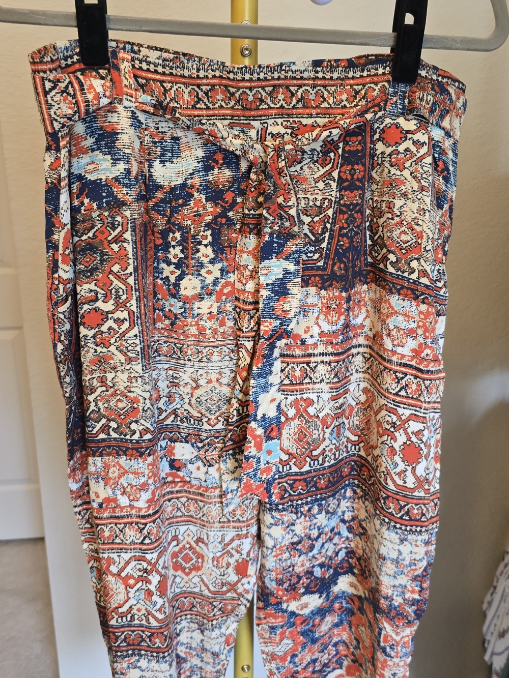 one 5 one Orange, Blue & White Patterned Pant